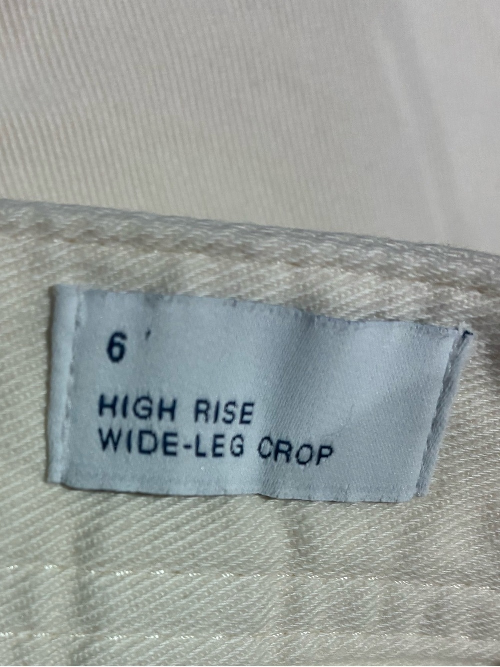 GAP Off-White High-Rise Wide Leg Crop Denim Pants Jeans Size 6 Stretch Bohemian - Picture 6 of 13